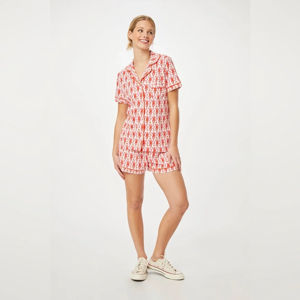 Brand New Roller Rabbit Watermelon Monkeys Polo Pajama Set - Picture 3 of 6